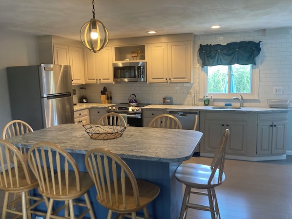 Large eat- in kitchen. Open concept