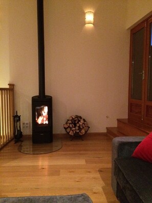 Woodburning stove in Living area