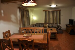 Dining table and sofa