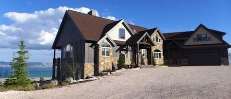 Beautiful new home sitting to maximize the panoramic views of Bear Lake