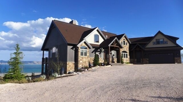Beautiful new home sitting to maximize the panoramic views of Bear Lake