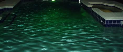 Pool At Night With Mood Lights