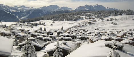 Vue du balcon en hiver