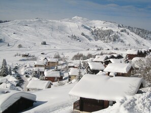 Vue du balcon en hiver