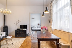 Living room with dining area