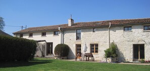 View of Les Hiboux gites from the garden