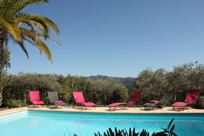 House / Villa - Bouc bel air, 5 bedrooms, 2000 sq meters garden with a swiming pool and a very nice view on montain.