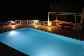 Cool refreshing night swim after sun down