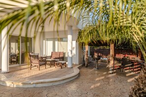 Outside dining and seating areas