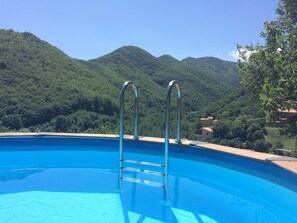 pool with view of mountains