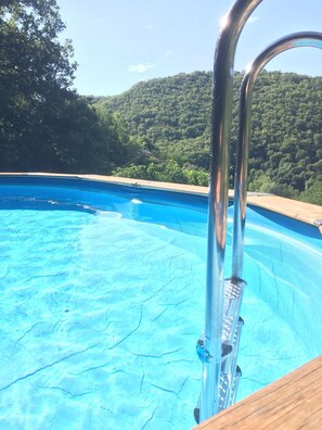 pool with view of mountains