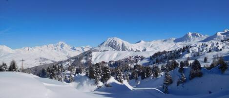 Mont Blanc et Mont Saint Jacques vus des pistes