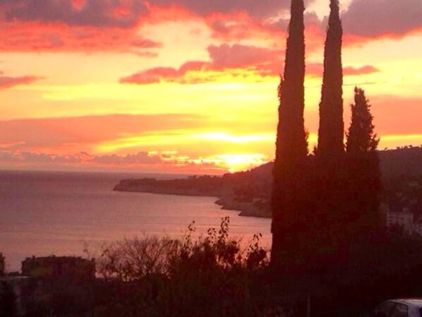 Sunset view of Cassis from the apartment