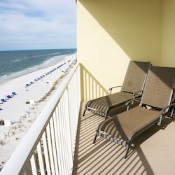 Lounge chairs overlooking the Gulf