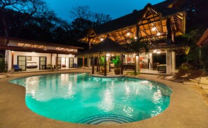 pool at dusk