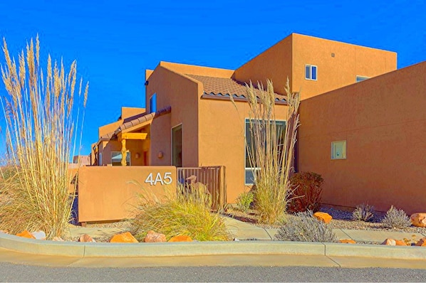 Exterior. Corner Unit.
Large Patio just behind gate.