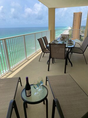 Oversized balcony with gorgeous unobstructed westerly sunset views!