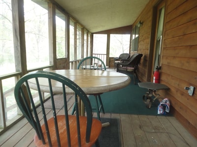 Ozark seclusion with a fully loaded cozy cabin, trails,creeks, springs ,oh my!!!