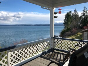 Upper deck with expansive water views