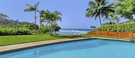 overlooking pool into bay