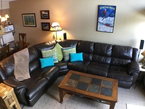 Comfortable seating in living room. 