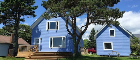 McCollum House and barn. Perfect deck for watching the lobster boats.