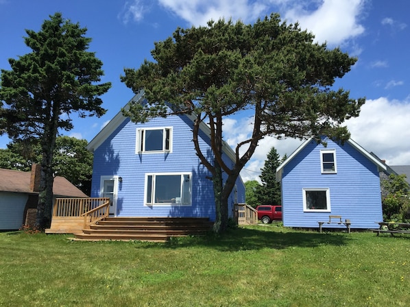 McCollum House and barn. Perfect deck for watching the lobster boats.