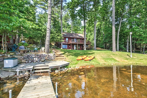 View from 48 ft. dock. Sand and round stone bottom for great swimming!