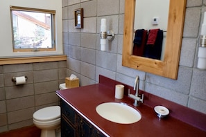 Downstairs bathroom with full shower.