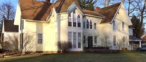 Beautiful Gothic Revival House built in 1856 and fully updated, front view.