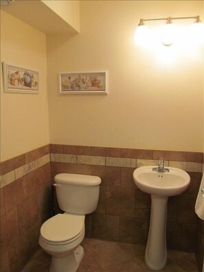 the 1/2 bath for those quick stops or for your guest to use