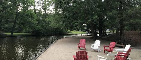 Canal view every day with outdoor seating and firepit!