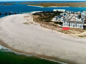 Aerial view of condo from the ocean.