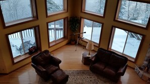 Bright Family Room with Beautiful Lake View