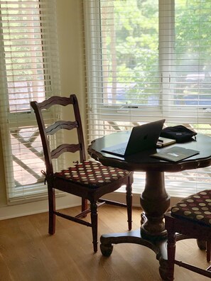 Desk area in the sun room