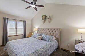 Super comfy king bed with 55" Smart TV