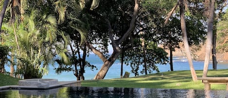 Yes, the ocean is that close!  View from the villa's private pool.  