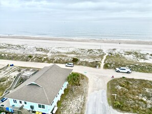 1st Street (east-west) and Ocean Ave. (north-south) and the dune walkover.