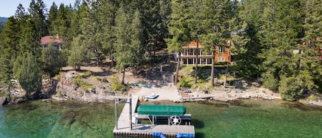 Front of Grandma's Cabin from the lake - crystal clear water!