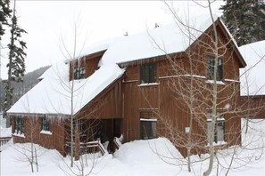 Winter photo from the back of cabin, however there is no winter access.