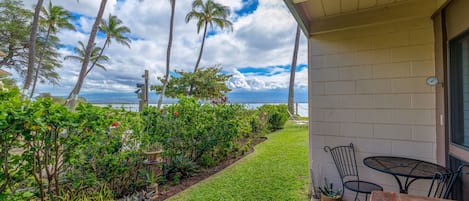 Ground floor lanai with easy access to beach and pool