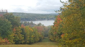 kids sledding hill  in the fall