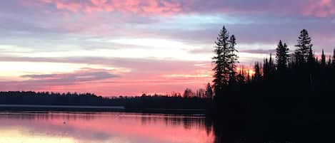 Amazing shot of the sunrise off the dock.