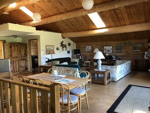 Great room with dining area.