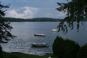 An inviting Caspian Lake from the lawn (sandy beach is down three stone steps)