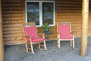 Covered rocking chair area