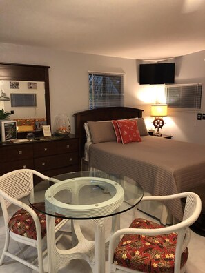 Comfortable queen bed
32" Sony 
