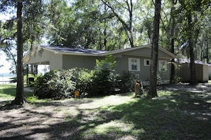 Front View from Street, Covered Double Carport, room for RV and boat trailor