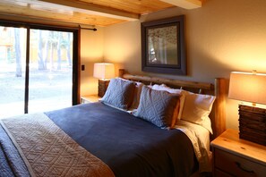 Downstairs bedroom with king bed