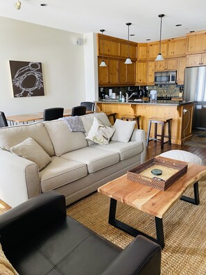 Open concept living room and kitchen